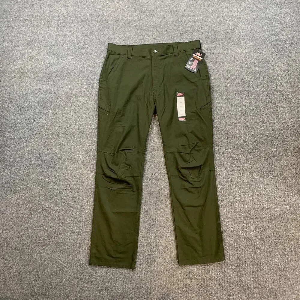 Dickies Pants Mens 36 Green Ripstop Range Relaxed Fit Cotton Utility Work